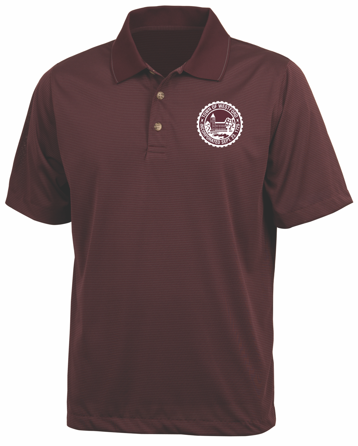 Westford Town Seal Microstripe Polo / Charles River 3160