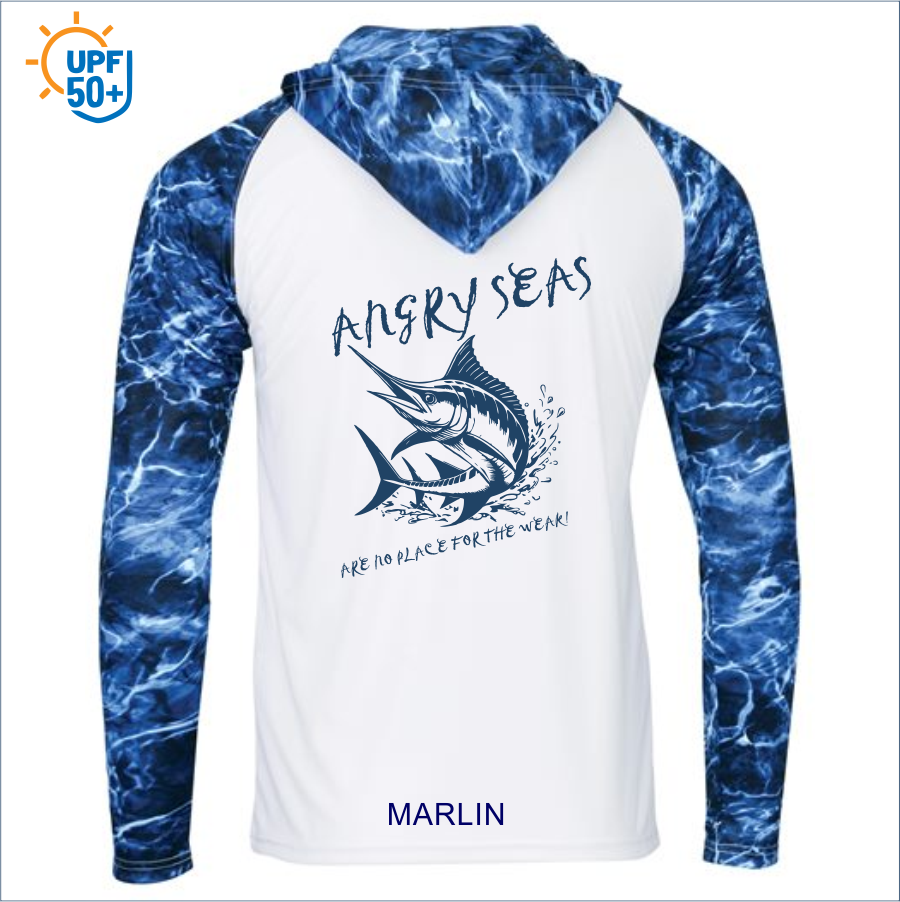 Angry Seas Men's Biloxi Performance Color Blocked Hooded Long Sleeve T-Shirt 241