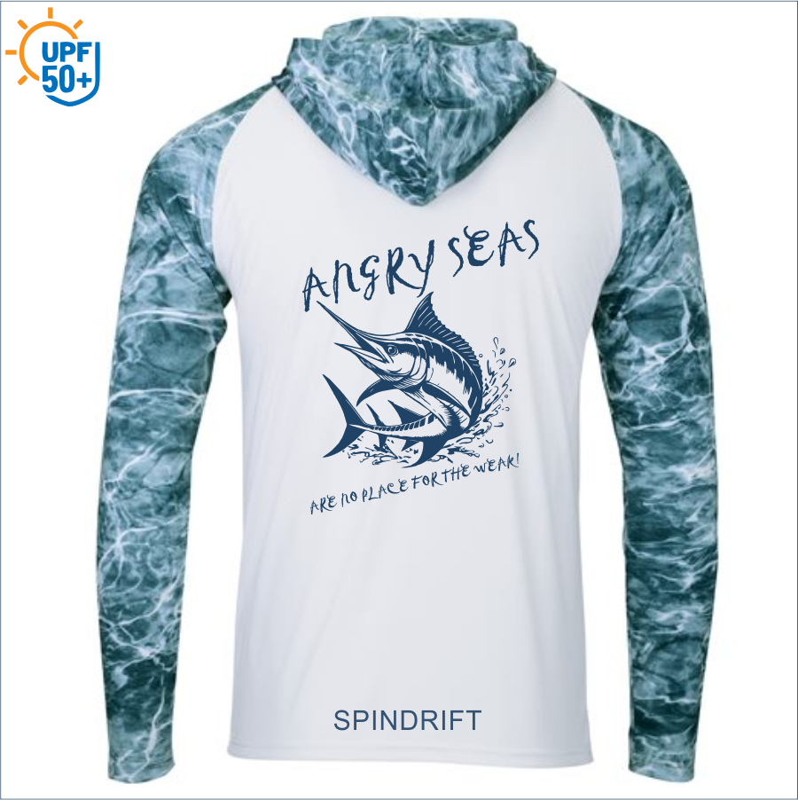 Angry Seas Men's Biloxi Performance Color Blocked Hooded Long Sleeve T-Shirt 241
