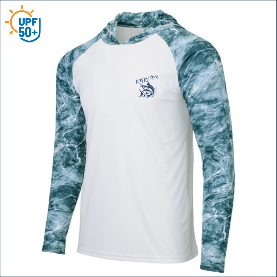 Angry Seas Men's Biloxi Performance Color Blocked Hooded Long Sleeve T-Shirt 241