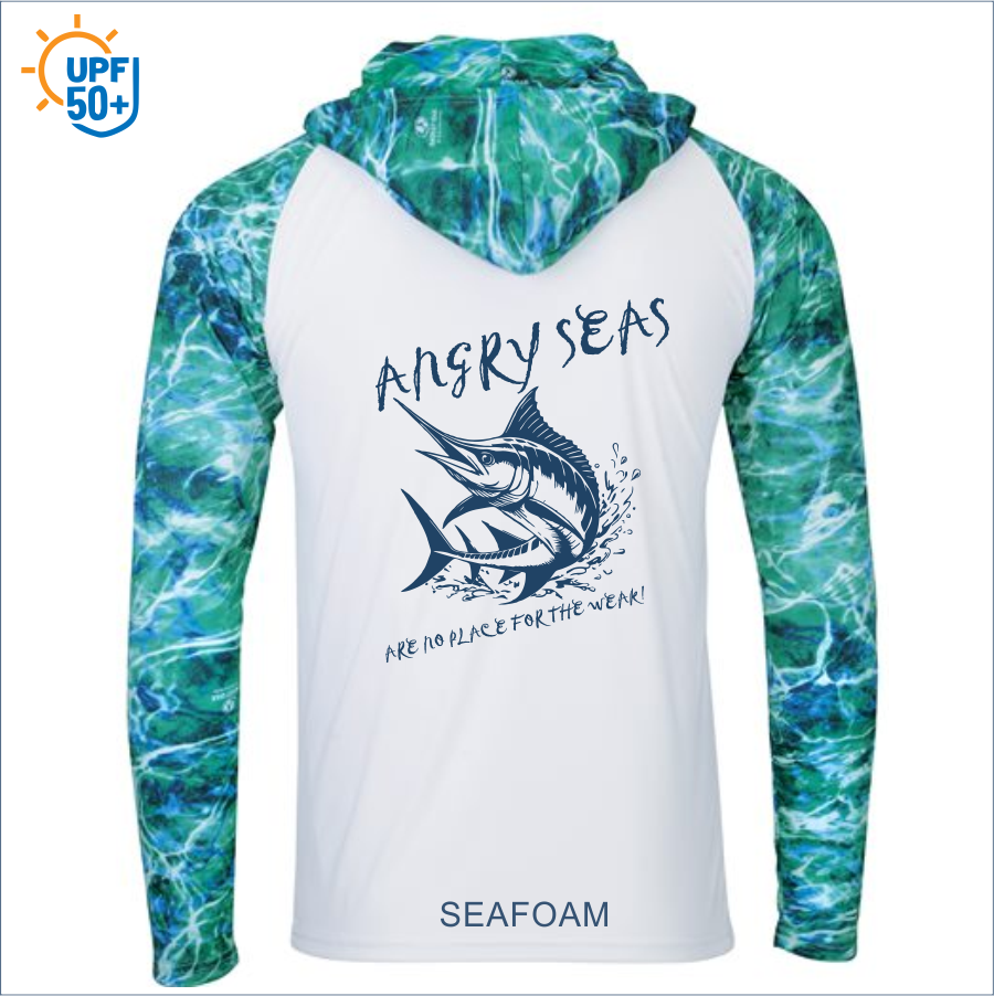 Angry Seas Men's Biloxi Performance Color Blocked Hooded Long Sleeve T-Shirt 241