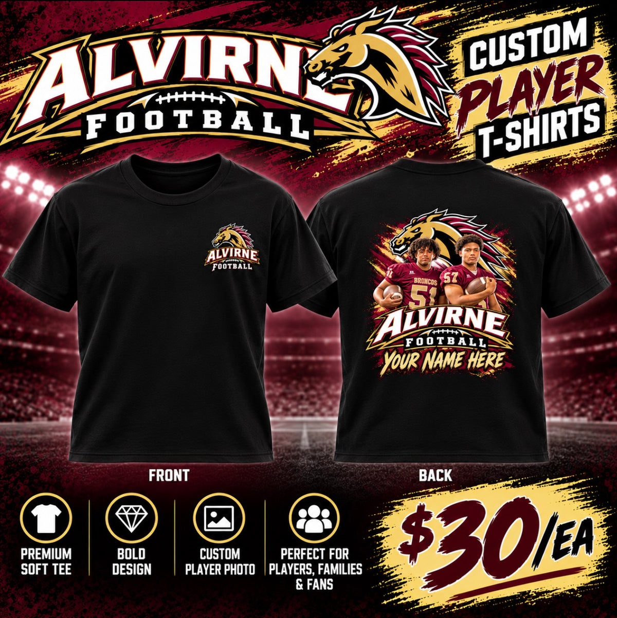 Alvirne Custom Player T-shirt