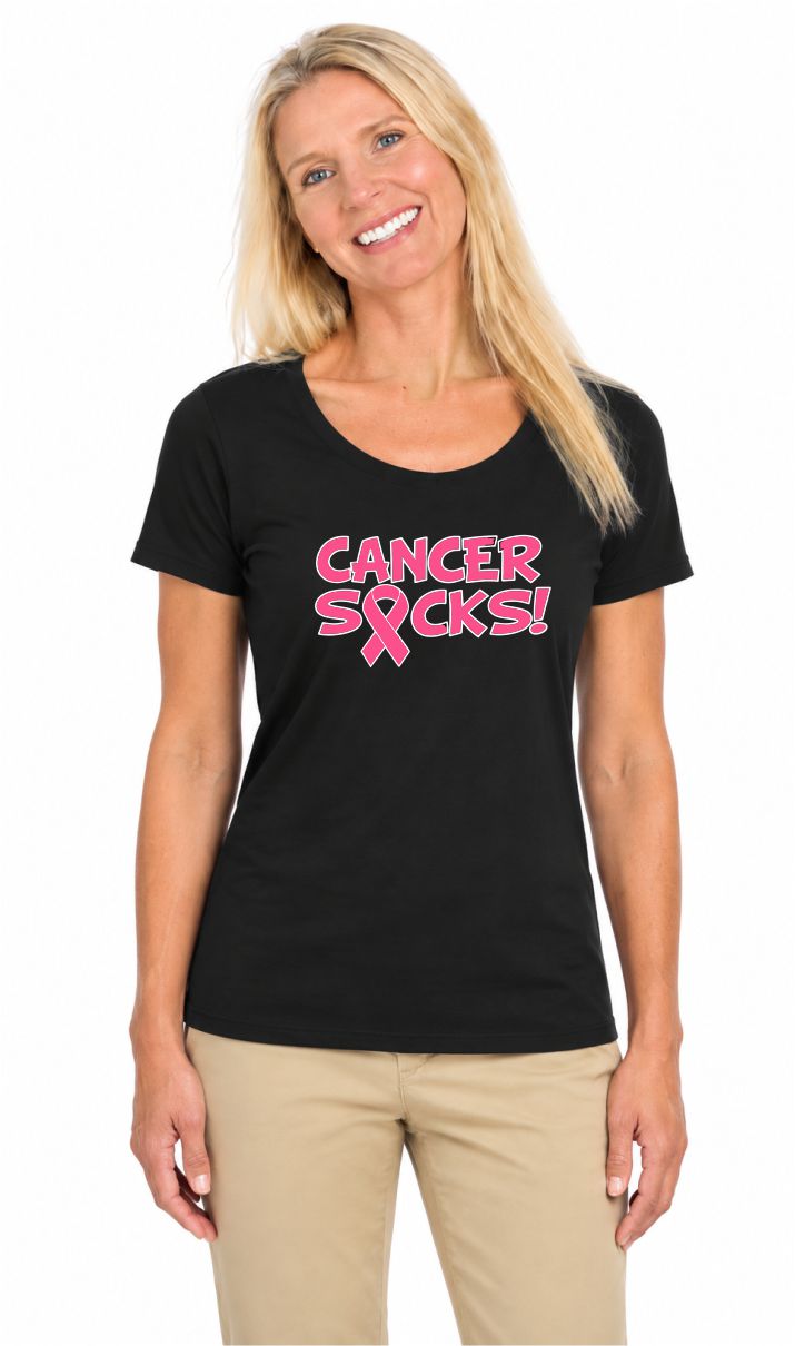 Breast Cancer Awareness "CANCER SUCKS" T-Shirt
