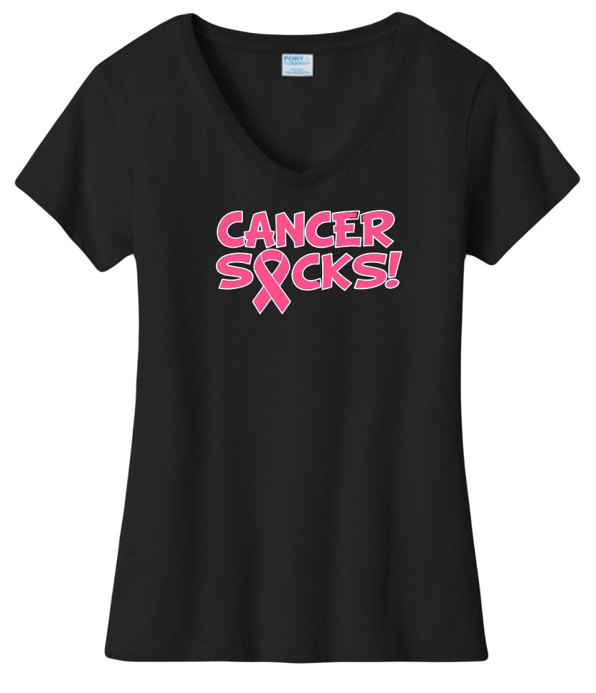 Breast Cancer Awareness "CANCER SUCKS" T-Shirt