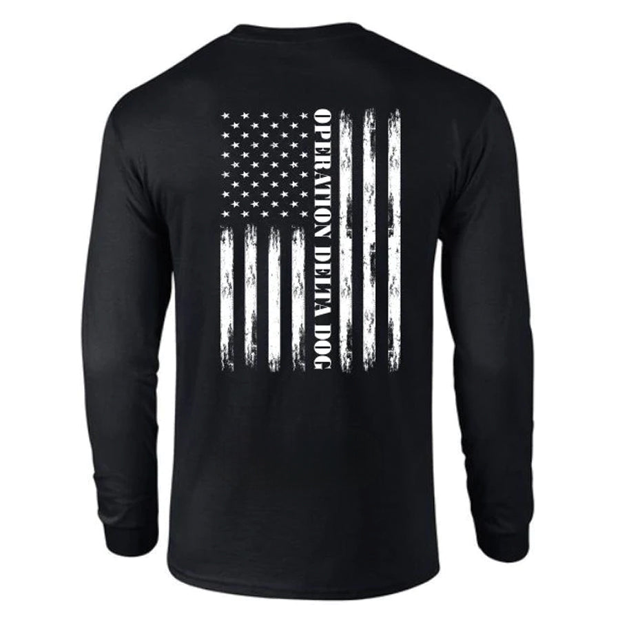 Operation Delta Dog Distressed Flag Long Sleeve T-Shirt