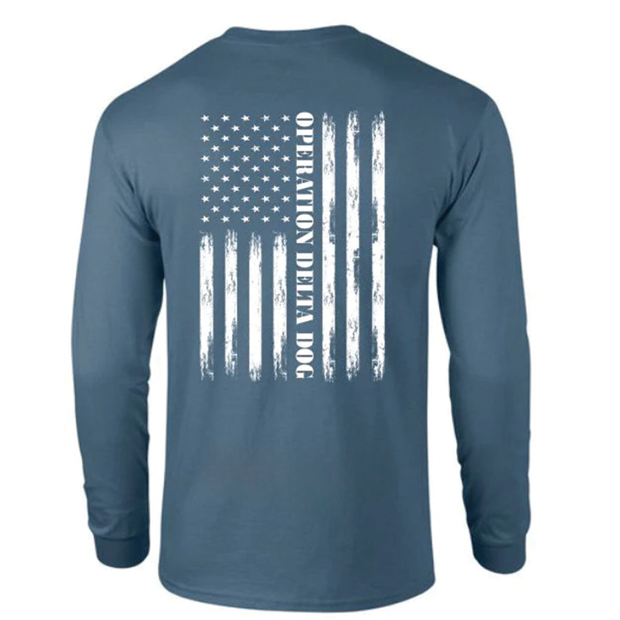 Operation Delta Dog Distressed Flag Long Sleeve T-Shirt