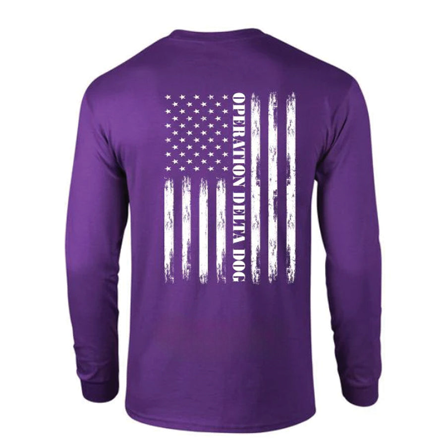 Operation Delta Dog Distressed Flag Long Sleeve T-Shirt