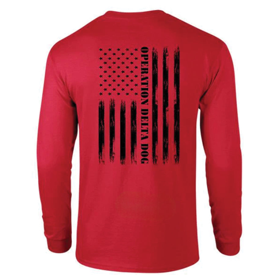 Operation Delta Dog Distressed Flag Long Sleeve T-Shirt