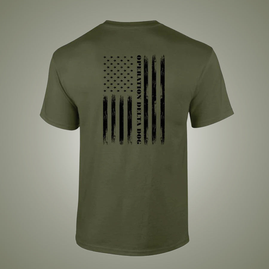 Operation Delta Dog Distressed Flag T-Shirt