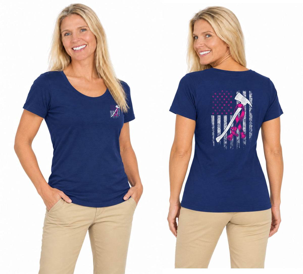 Breast Cancer Fire AX T-Shirt