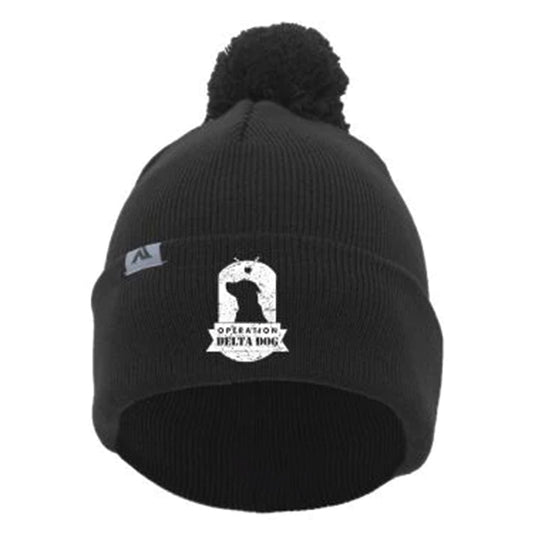 Operation Delta Dog OPDD Knit Fold Over Pom Pom Beanie 641K