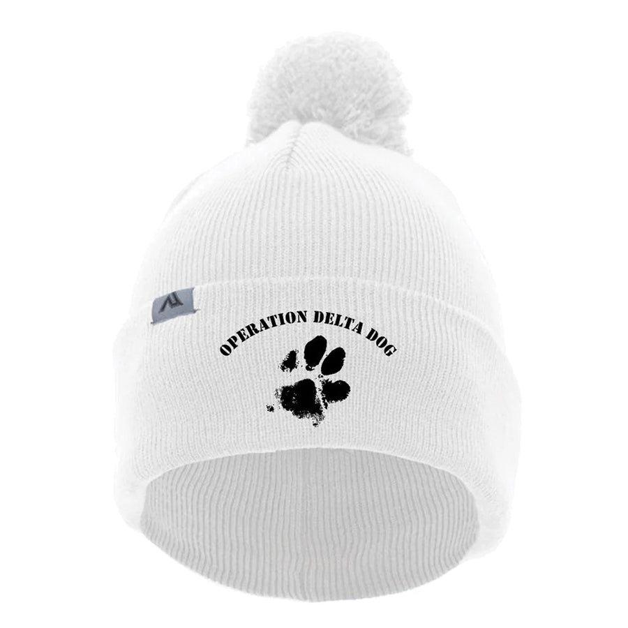 Operation Delta Dog OPDD Knit Fold Over Pom Pom Beanie 641K