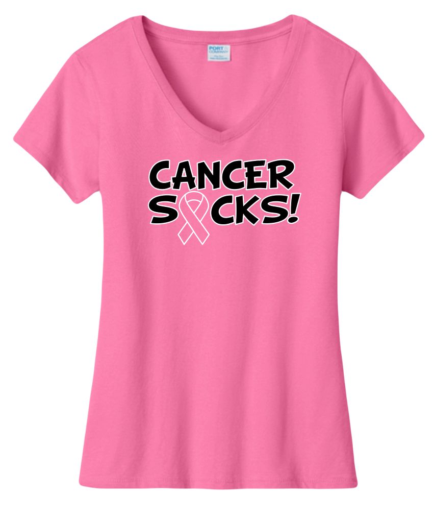 Breast Cancer Awareness "CANCER SUCKS" T-Shirt